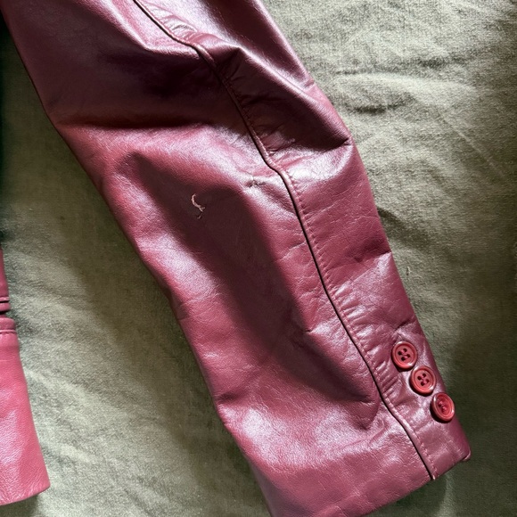 Winlit vintage Women's Burgundy Leather Jacket size 7 fits like Small - Picture 9 of 11